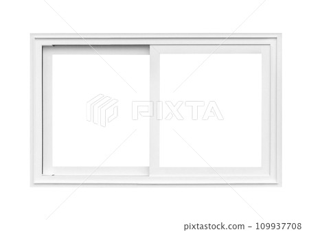 Real modern house window frame isolated on white background with clipping path Real modern house window frame isolated on white background with clipping path 109937708