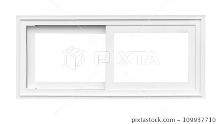 Real modern house window frame isolated on white background with clipping path 109937710