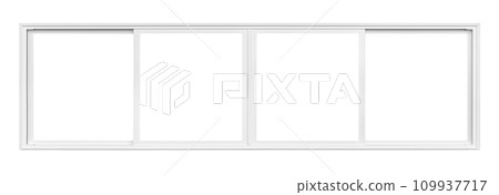 Real modern house window frame isolated on white background with clipping path 109937717