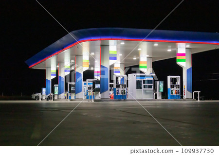 Petrol gas station at night 109937730