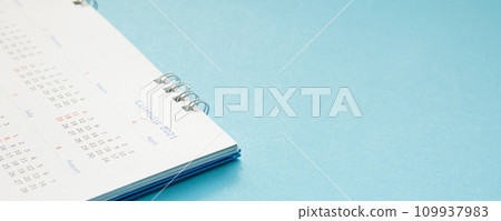 2021 calendar page on blue background business planning appointment meeting concept 109937983