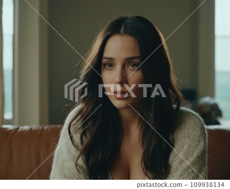 Portrait of a young brunette woman. 109938134