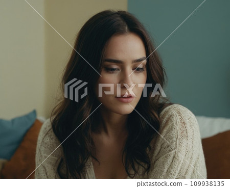Portrait of a young brunette woman. 109938135