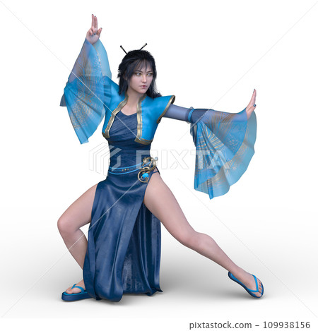 woman dancing with a fan 109938156