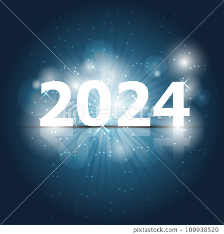 2024 Happy New Year on blue background 2024 Happy New Year on blue background 109938520