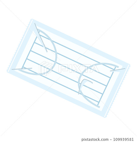 Illustration of individually wrapped non-woven fabric mask Color No line 109939581