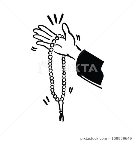 Preayer beads doodle vector illustration Preayer beads doodle vector illustration 109939649