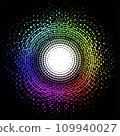 colorful halftone, spectrum radial gradient, vector EPS10. Best for poster, design, cover. Copy space, place for text 109940027