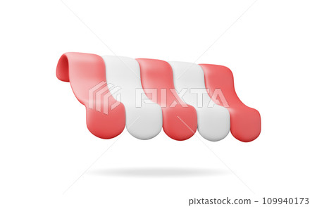 3D Striped Awning Isolated on White. 109940173