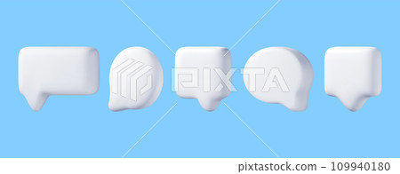 3D White Blank Speech Bubble Set 109940180