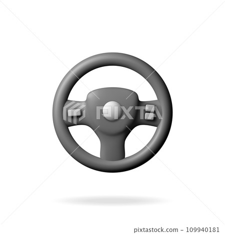 3D Car Steering Wheel Isolated on White 109940181