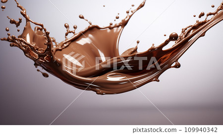 Dynamic melted chocolate motion AI image 109940342