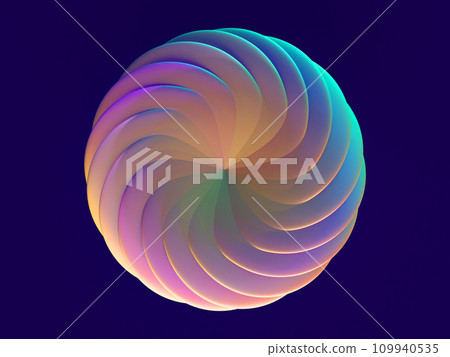 虹彩水晶玻璃幾何圖案花的 3D 插圖摘要 虹彩水晶玻璃幾何圖案花的 3D 插圖摘要 109940535