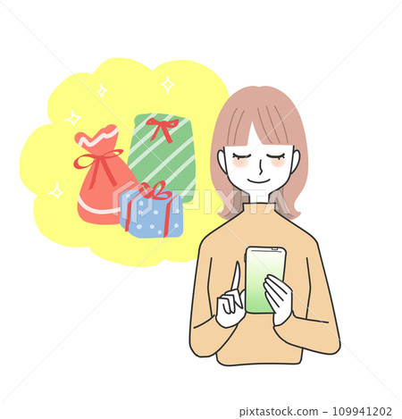在網路上挑選禮物的女人 在網路上挑選禮物的女人 109941202