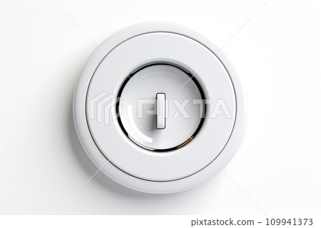 Abstract high tech multicolor button on white background 109941373