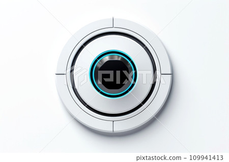 Abstract high tech multicolor button on white background Abstract high tech multicolor button on white background 109941413
