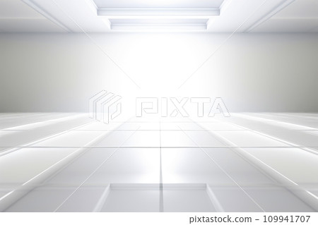 Abstract futuristic architecture background, Minimal technology white backdrop, Generative AI 109941707
