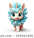 Cute young unicorn on white background. 109942406