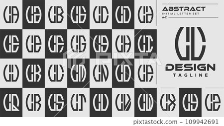 Modern line abstract shape L LL letter logo... - Stock Illustration ...