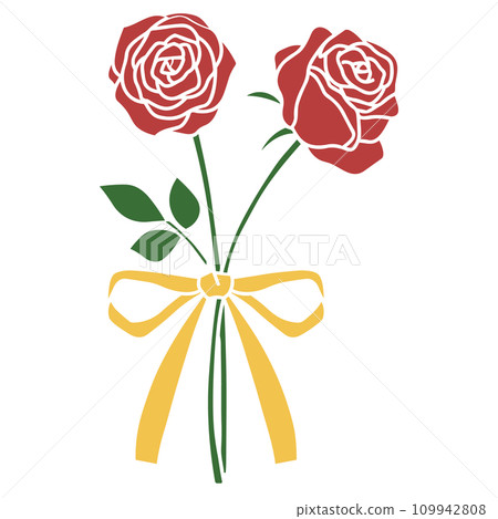 Rose tied with a ribbon vector 109942808