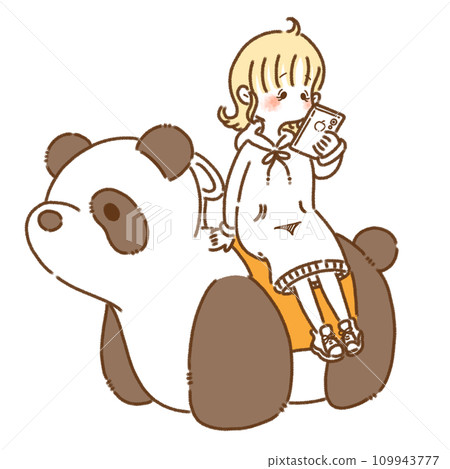 金髮鮑伯女孩騎著熊貓車 金髮鮑伯女孩騎著熊貓車 109943777