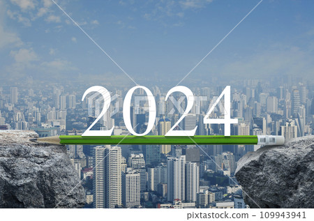 Business success strategy and planning concept, Happy new year 2024 cover concept 109943941