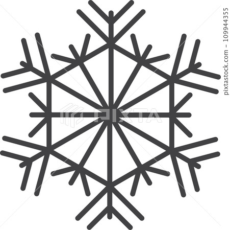 Snowflake icon. Winter snowflake silhouette for Christmas design Snowflake icon. Winter snowflake silhouette for Christmas design 109944355