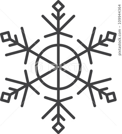 Snowflake icon. Winter snowflake silhouette for Christmas design Snowflake icon. Winter snowflake silhouette for Christmas design 109944364