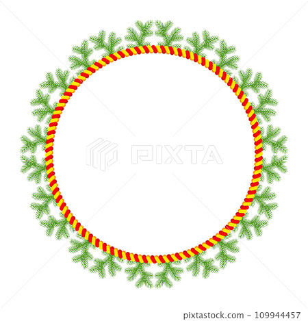 Christmas round floral wreath frame. Winter holiday decoration Christmas round floral wreath frame. Winter holiday decoration 109944457