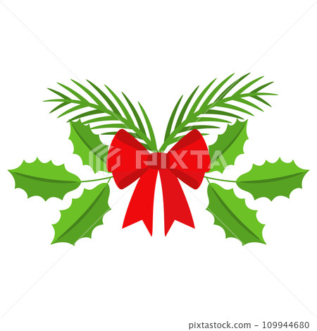 Christmas wreath design element. Winter holiday decoration. 109944680