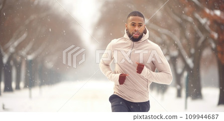 AI-generated content. Healthy person running in public park in winter comeliness AI-generated content. Healthy person running in public park in winter comeliness 109944687