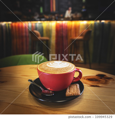 Cup of cappuccino on the table 109945329
