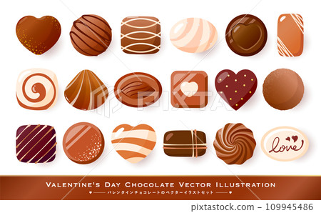 Realistic vector illustration material set of Valentine chocolate perfect for Valentine's Day 109945486