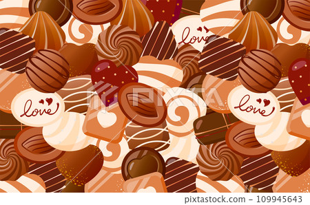 Pattern background material inspired by Valentine's Day chocolate Pattern background material inspired by Valentine's Day chocolate 109945643