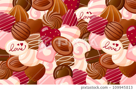 Pattern/pattern background material inspired by Valentine's Day chocolate Pattern/pattern background material inspired by Valentine's Day chocolate 109945813