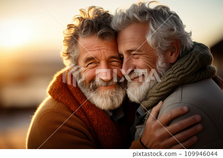 Portrait of a happy young lgbt male couple...-插圖素材 [109946044] - PIXTA圖庫