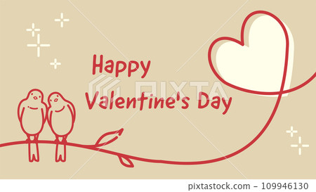 Simple and stylish little bird and heart background material, Valentine's Day banner template Simple and stylish little bird and heart background material, Valentine's Day banner template 109946130