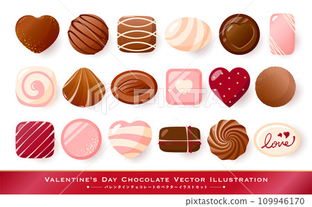逼真的向量插畫素材集情人節巧克力完美的情人節 逼真的向量插畫素材集情人節巧克力完美的情人節 109946170