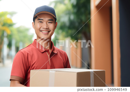 拿著紙箱的男性送貨員08 拿著紙箱的男性送貨員08 109946549