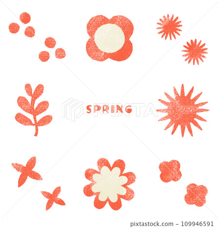 Spring-like retro geometric pattern illustration material (red) Spring-like retro geometric pattern illustration material (red) 109946591