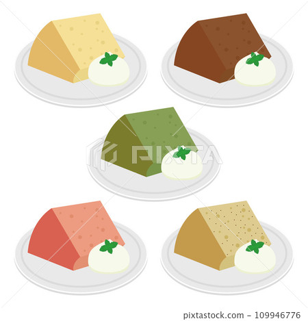 Chiffon cake illustration set Chiffon cake illustration set 109946776