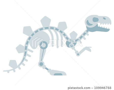 Tyrannosaurus Skeleton Icon in Flat Tyrannosaurus Skeleton Icon in Flat 109946788