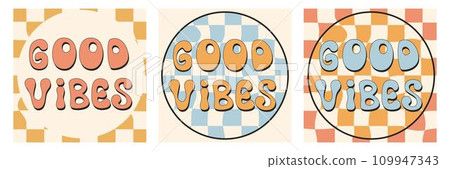 Good waves sticker set in groove style Good waves sticker set in groove style 109947343