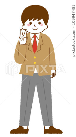 一名男學生微笑著擺姿勢。 109947483