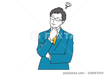 Asian businessman thinking about company management Asian businessman thinking about company management 109947854