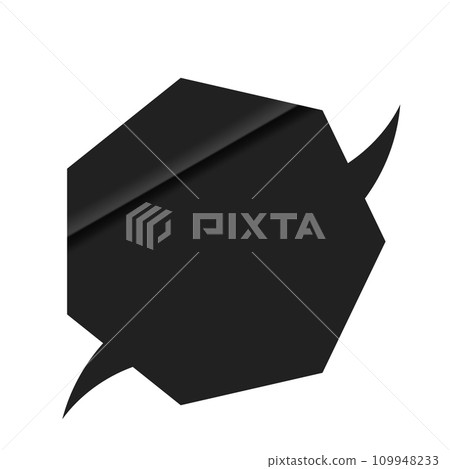 Text and speech in a black balloon for chat. Cloud icon, bubble doodle. Flat vector illustrations isolated in background. 109948233
