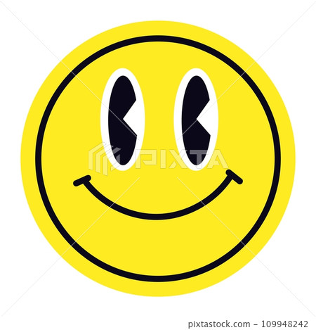 Retro Sticker. Cool abstract emoji with happy smiles. Trendy patches and badges featuring graphics. Modern labels for a unique background. Flat illustrations isolated on white background. Retro Sticker. Cool abstract emoji with happy smiles. Trendy patches and badges featuring graphics. Modern labels for a unique background. Flat illustrations isolated on white background. 109948242