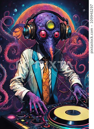 Interdimensional monster dj in a space nightclub Interdimensional monster dj in a space nightclub 109948297
