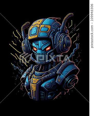 Centered astronaut in a helmet design 109948306