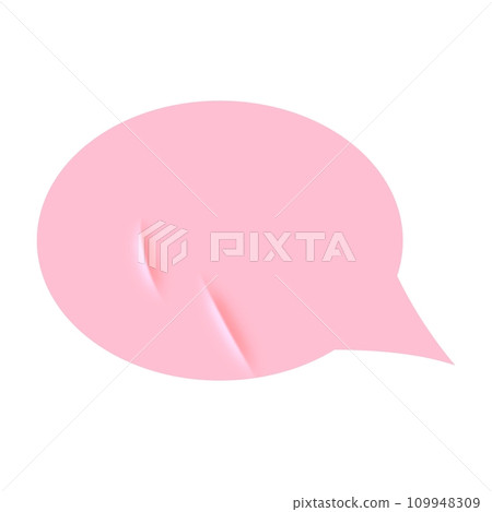 Paper bubble for speech with sticker effect, text balloon in vintage. Message for talk, doodled to speaking shapes, ideal for chat communications. Flat vector illustrations isolated in background. 109948309